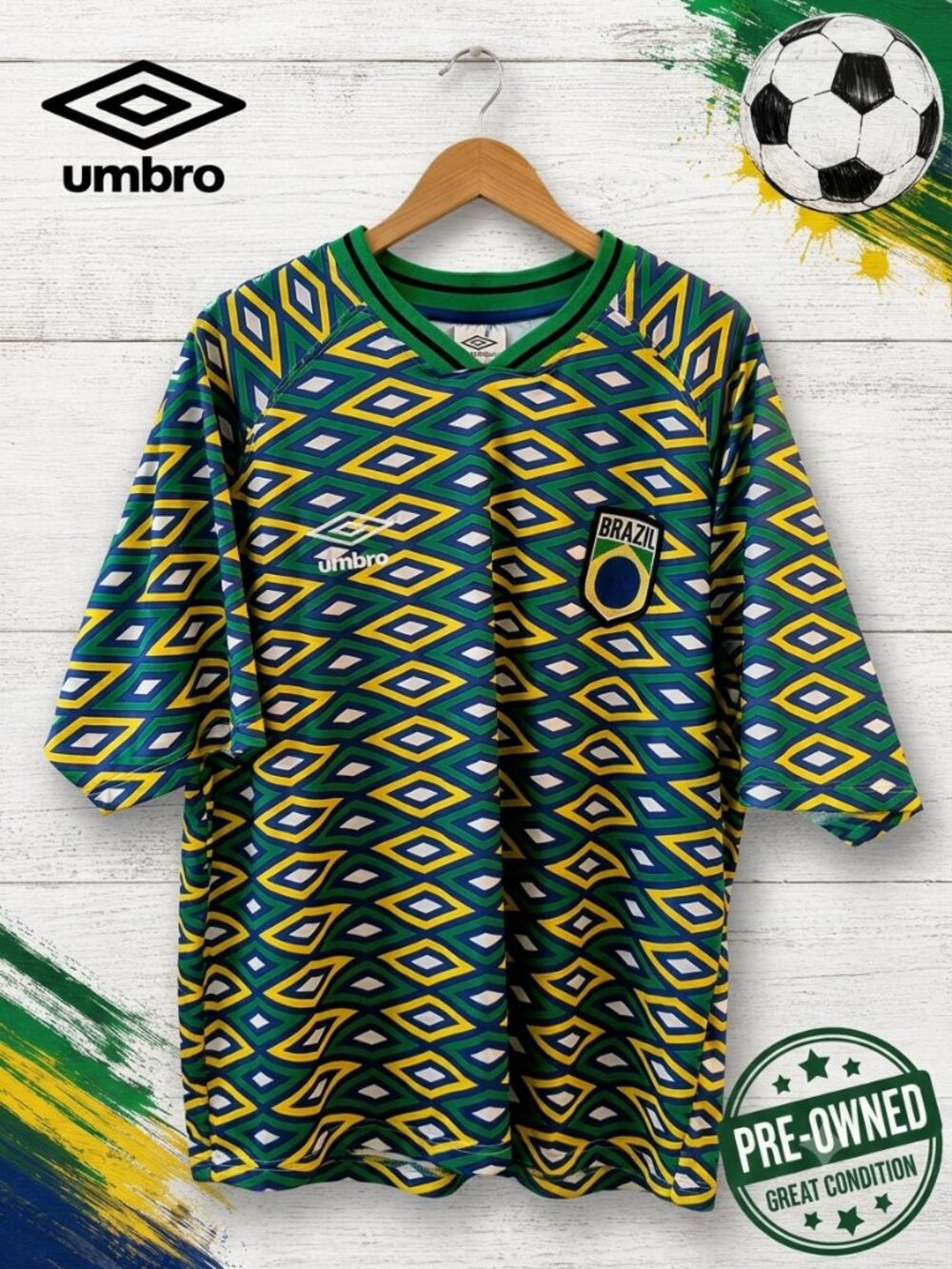 Umbro Brazil Soccer Jersey Large